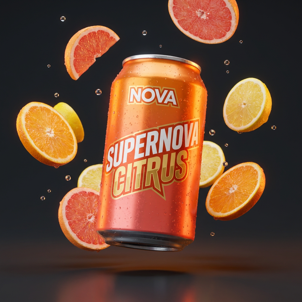 NOVA Supernova Citrus soda can